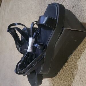 Black Sandals that wrap around your leg